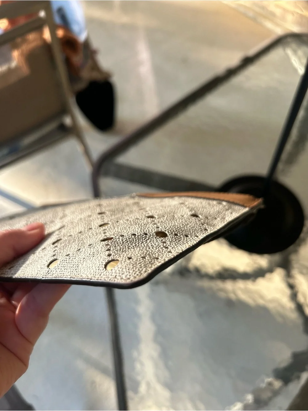 Michael Kors Signature Laser Cut Logo Wristlet Clutch Vanilla Tan
